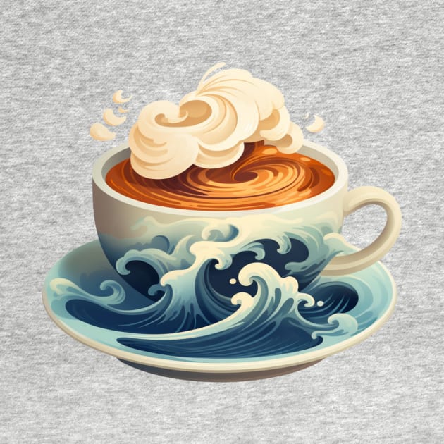Coffee cup with ocean waves by bigmomentsdesign